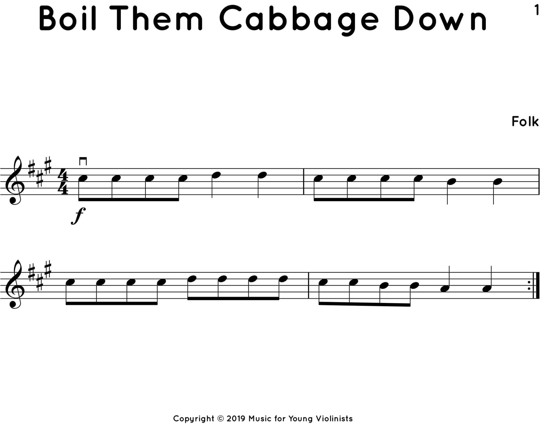 10 Boil Them Cabbage Down Solos for Beg. Violin
