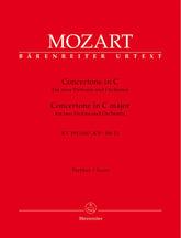 Mozart, WA - Concertone for Two Violins and Orchestra in C Major, K 190 - SCORE ONLY - Bärenreiter Verlag URTEXT