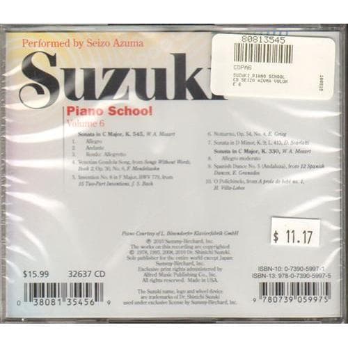 Suzuki Piano School CD, Volume 6, Performed by Azuma