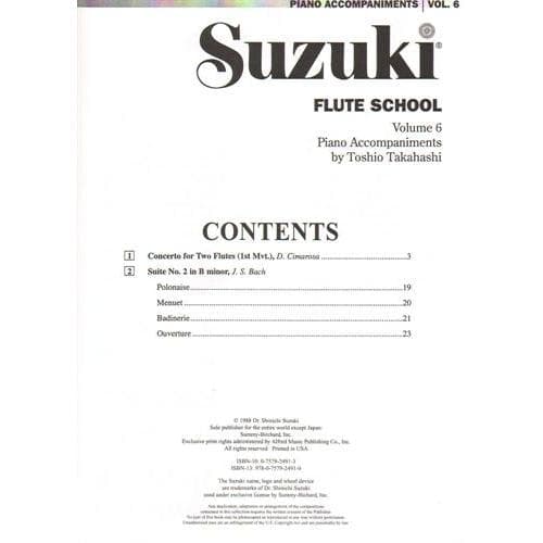 Suzuki Flute School Piano Accompaniment, Volume 6
