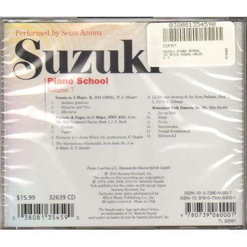 Suzuki Piano School, Volume 7, Performed by Azuma