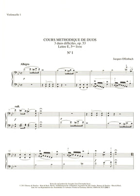 Offenbach, Jacques - Cours methodique de duos pour deux violoncelles, Vol. 5 - for Two Cellos, or Cello and CD - Edition Keck - Boosey & Hawkes
