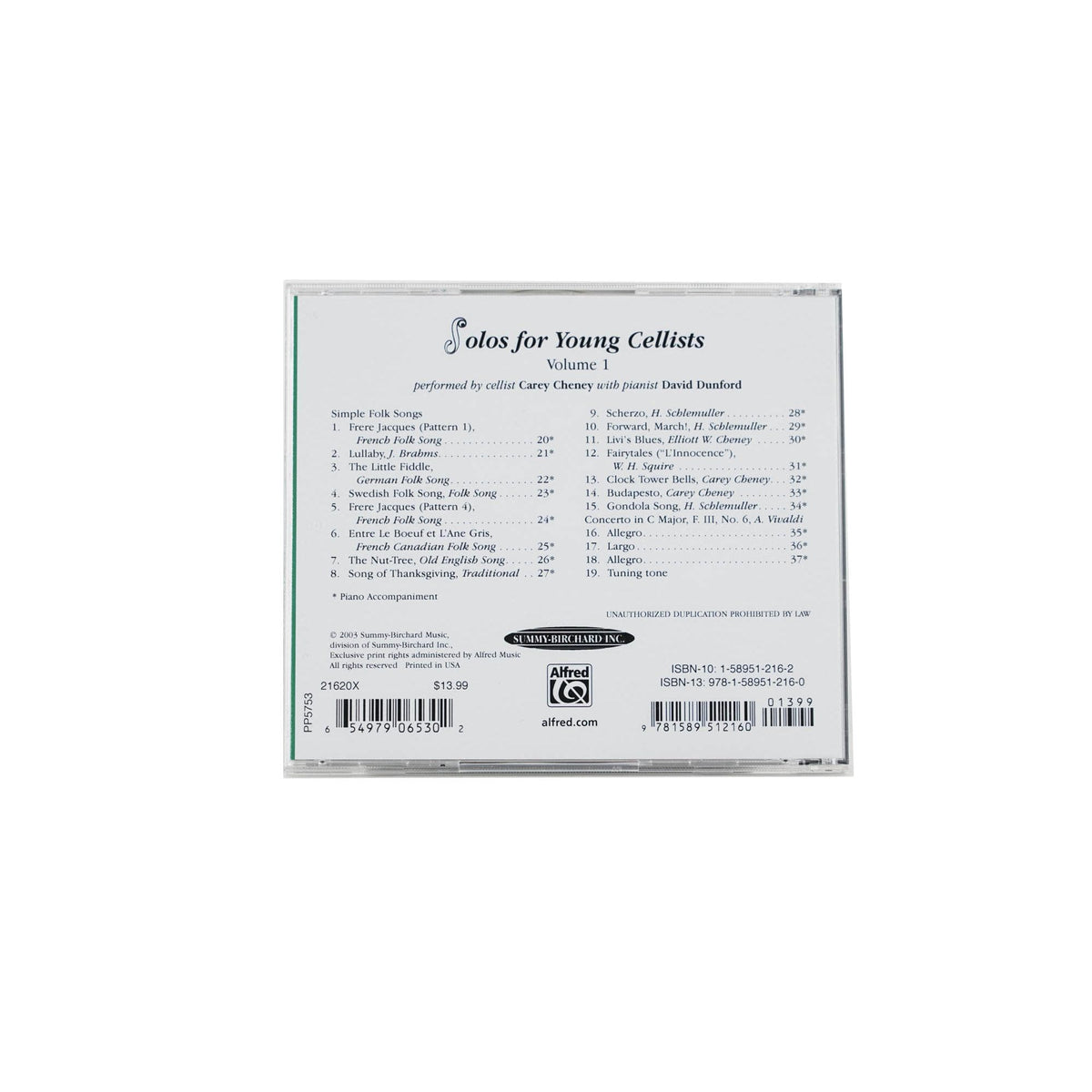 Solos for Young Cellists: Volume 1 CD by Carey Cheney