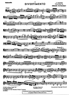 Haydn, Franz Joseph - Divertimento in D Major - Cello and Piano - edited by Gregor Piatigorsky - Elkan-Vogel Edition