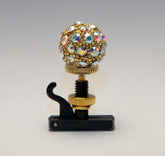 Luxitune Hill-Style String Adjuster, Pave Ball, Iridescent Crystals, 14k Gold Plate - Violin E or Viola A