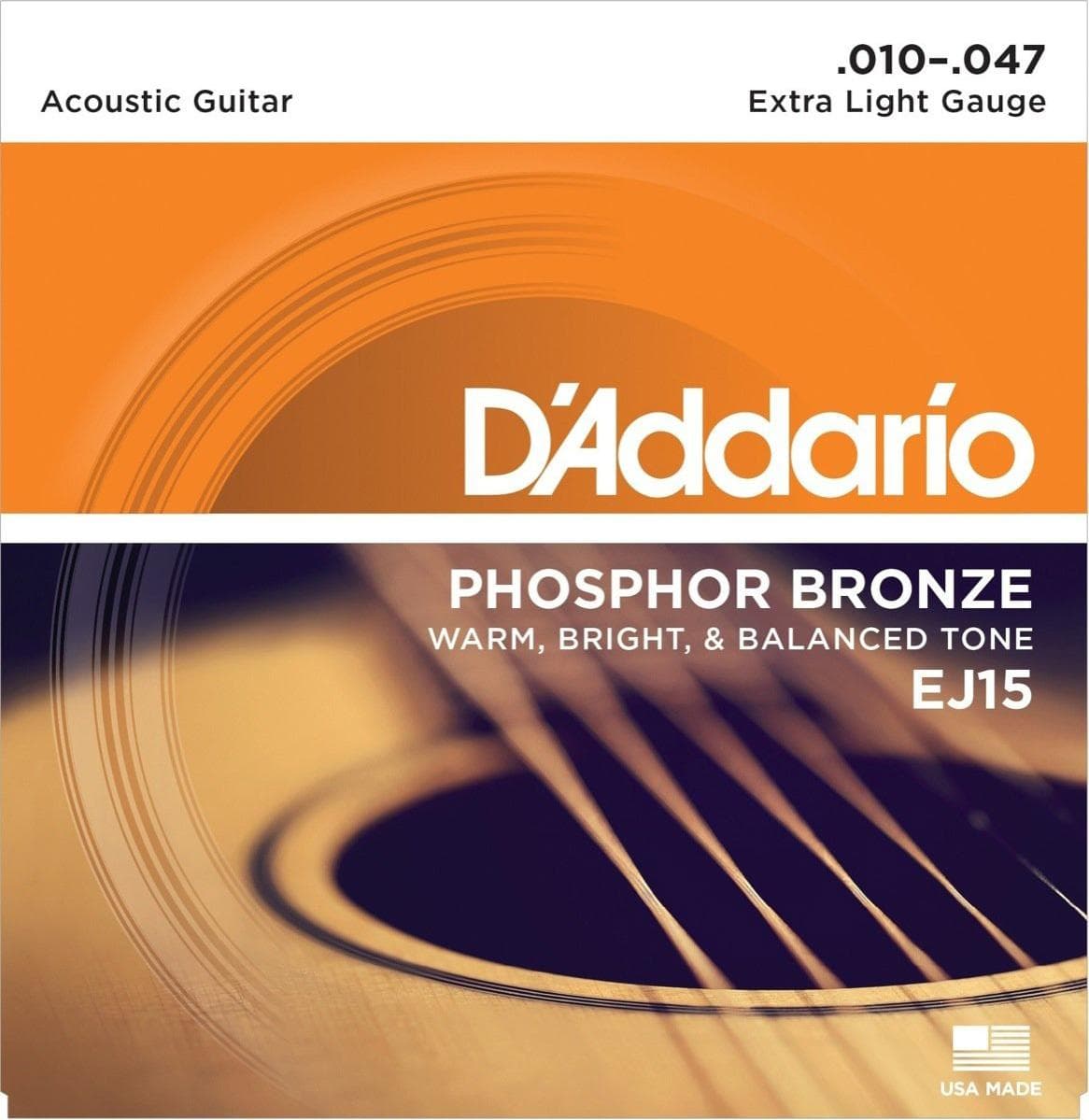 D'Addario Phosphor Bronze Guitar Set Extra Light