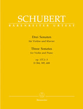 Schubert, Franz - Three Sonatinas, Op 137 For Violin and Piano URTEXT Published by Barenreiter