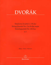 Dvorak, Antonin - String Quartet No. 2 in B-flat Major - Parts Only - edited by Pokorny and Solc - Barenreiter URTEXT