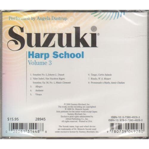 Suzuki Harp School CD, Volume 3, Performed by Dastrup