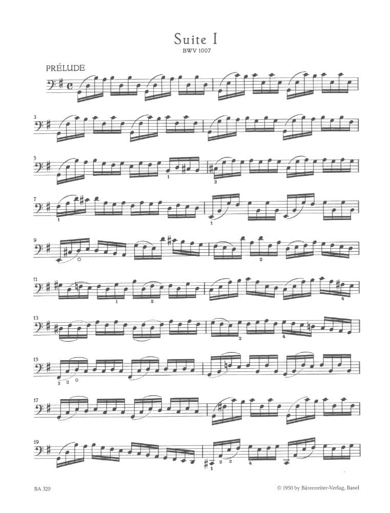 Bach, JS - 6 Suites, BWV 1007 1012 - Cello solo - edited by August Wenzinger - Bärenreiter Verlag