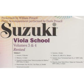 Suzuki Viola School CD, Volumes 3 and 4, Performed by Preucil