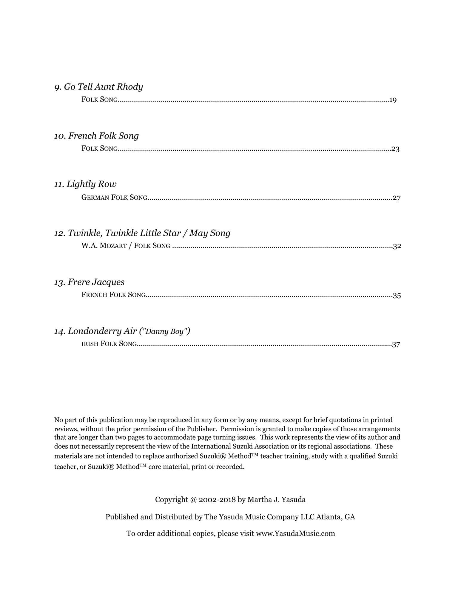 Yasuda - Contemporary & Classical Arr. for Violin Ensemble (with Accomp) - Dig. Download