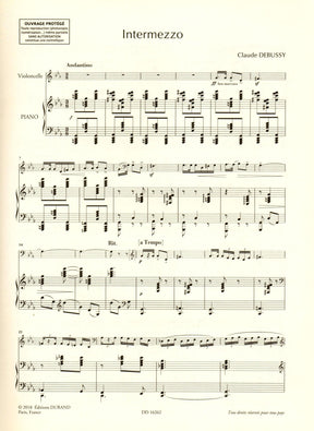 Debussy, Claude - Intermezzo for Cello and Piano - edited by Roy Howat - Durand Edition