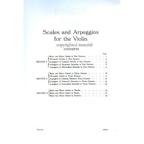 Paxton Music - Scales and Arpeggios for Violin