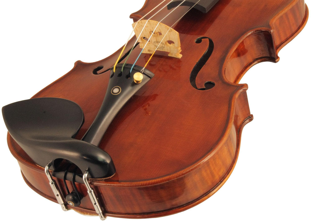 Strad Ebony Violin Chinrest - Large Plate with Hump