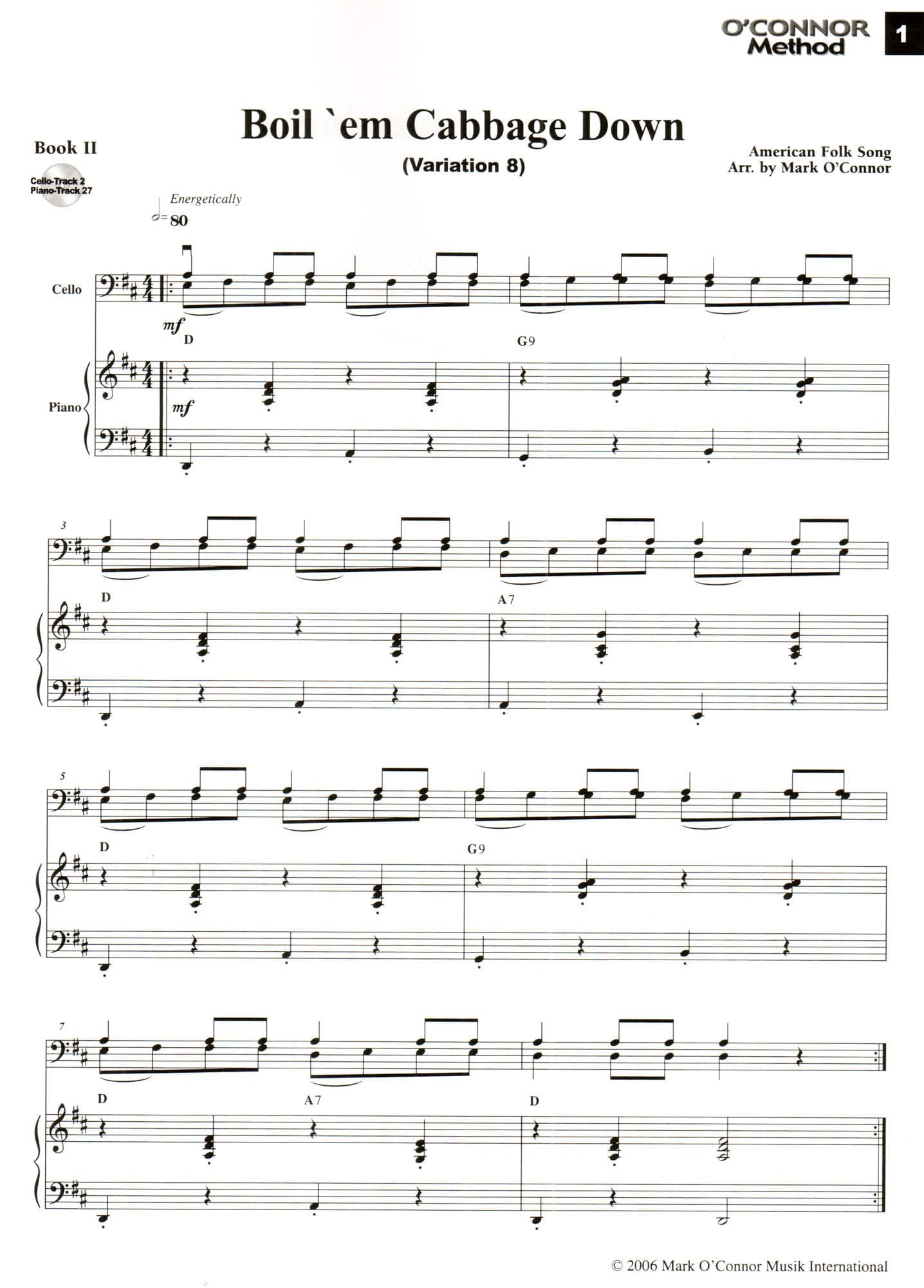 O'Connor Cello Method Book II - Piano Accompaniment