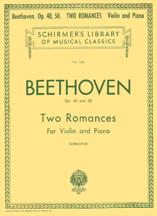 Beethoven, Ludwig - Two Romances, Op 40 and 50 - Violin and Piano - edited by Henry Schradieck - G Schirmer Edition