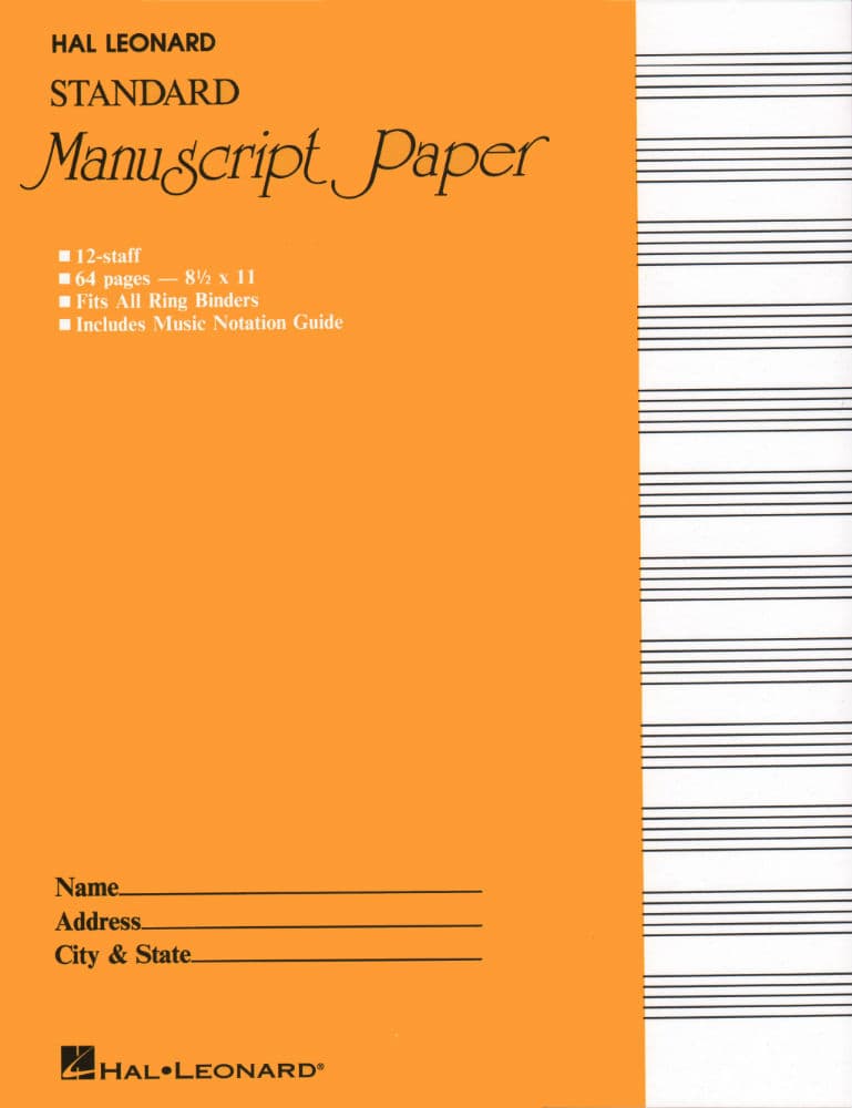 Standard Manuscript Paper. Published by Hal Leonard.