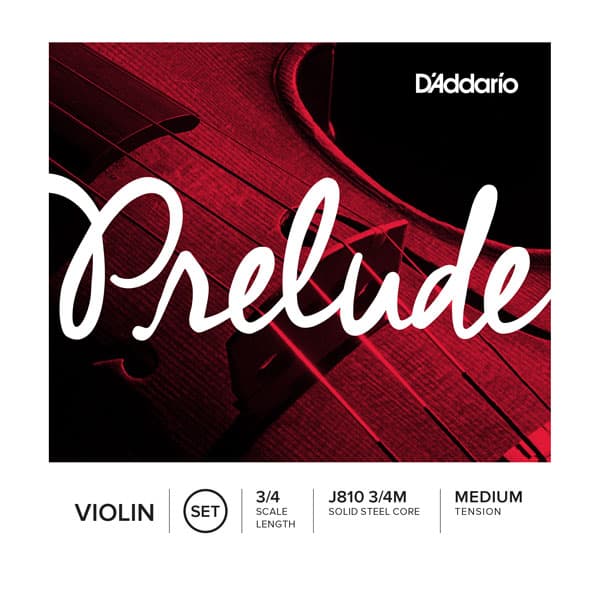 D'Addario Prelude Violin String Set - 3/4 size - Medium Gauge