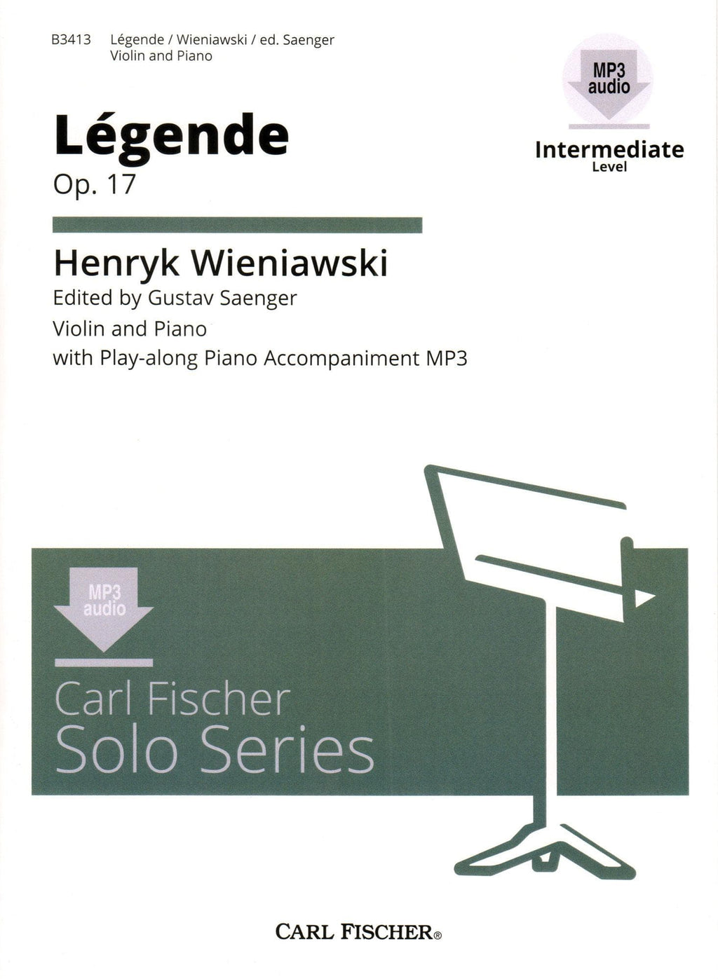 Wieniawski Legende Op. 17 - Violin & Piano - Saenger - Carl Fischer