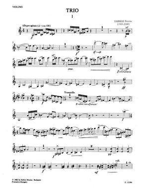 Farkas, Ferenc - Piano Trio - Violin, Cello, and Piano - Score and Parts - Editio Musica Budapest